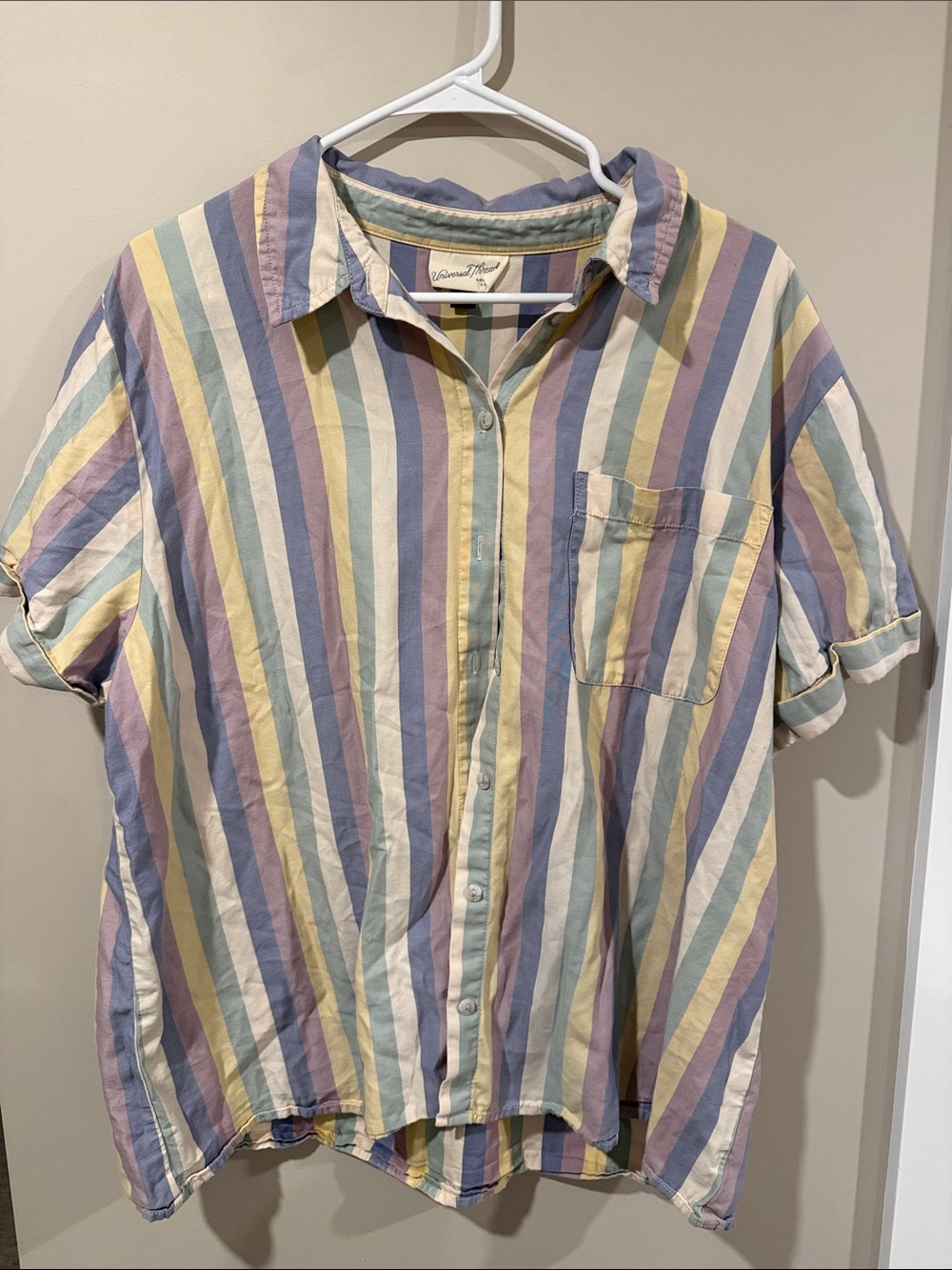 Universal Thread Pastel Multi-Stripe Button-Down Shirt